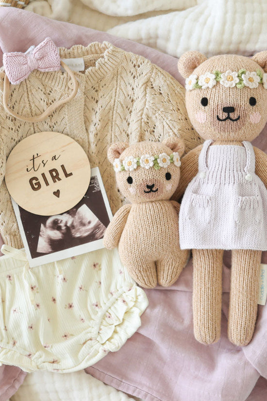Baby honey bear (ivory floral)